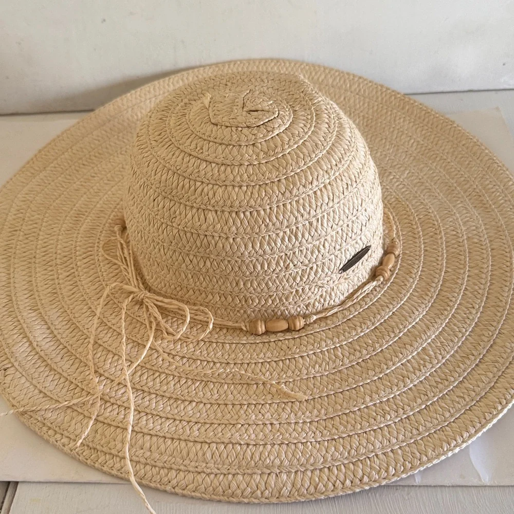 Panama Jack sun hat summer paper braid straw hat wide brim natural